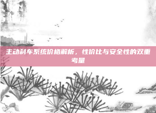 主动刹车系统价格解析，性价比与安全性的双重考量