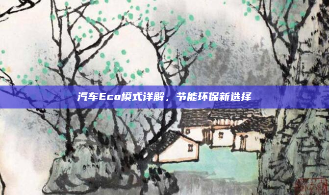 汽车Eco模式详解,节能环保新选择