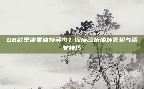 08款奥德赛油耗多少?深度解析油耗表现与驾驶技巧