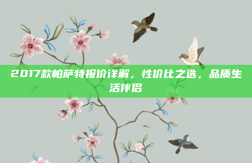 2017款帕萨特报价详解,性价比之选,品质生活伴侣