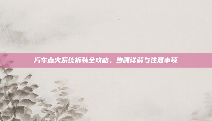 汽车点火系统拆装全攻略，步骤详解与注意事项