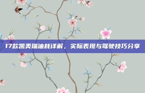 17款凯美瑞油耗详解，实际表现与驾驶技巧分享