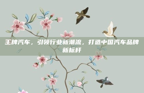 王牌汽车,引领行业新潮流,打造中国汽车品牌新标杆