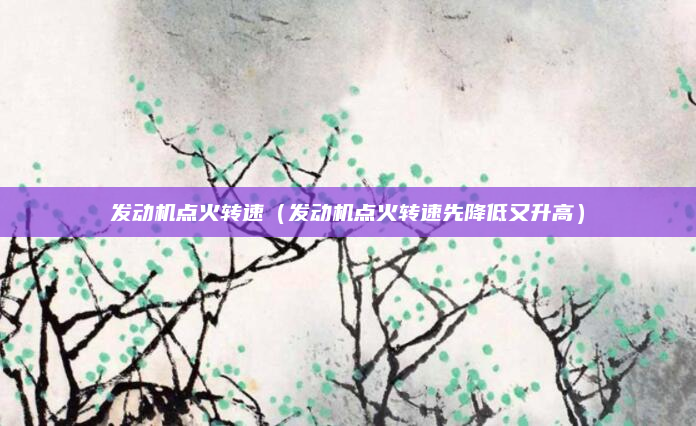 发动机点火转速（发动机点火转速先降低又升高）