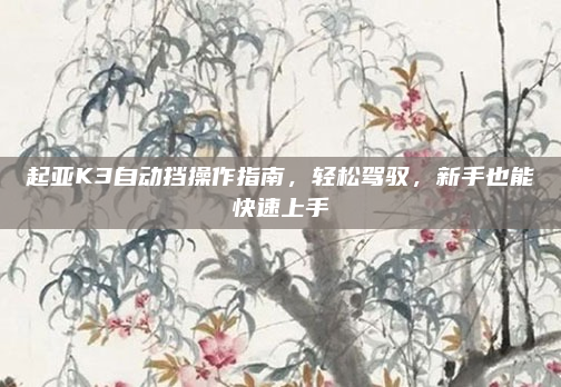起亚K3自动挡操作指南,轻松驾驭,新手也能快速上手