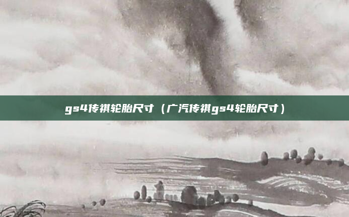 gs4传祺轮胎尺寸（广汽传祺gs4轮胎尺寸）