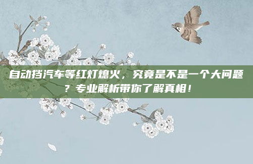 自动挡汽车等红灯熄火,究竟是不是一个大问题?专业解析带你了解真相!