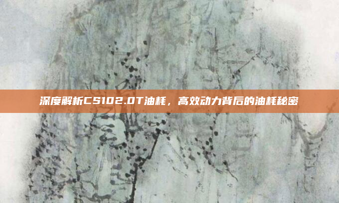 深度解析CS102.0T油耗,高效动力背后的油耗秘密