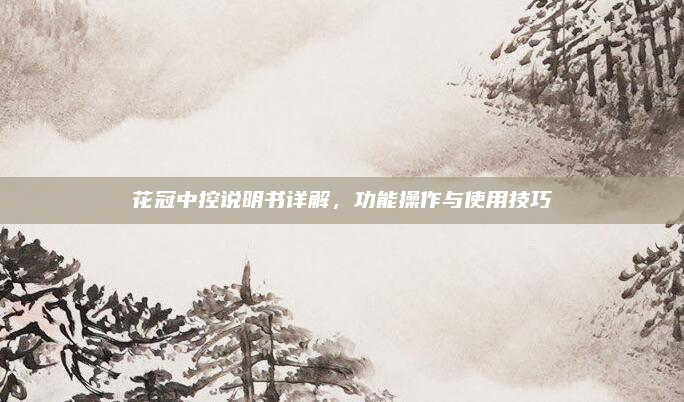 花冠中控说明书详解，功能操作与使用技巧
