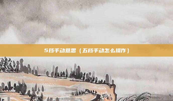 5挡手动意思（五档手动怎么操作）