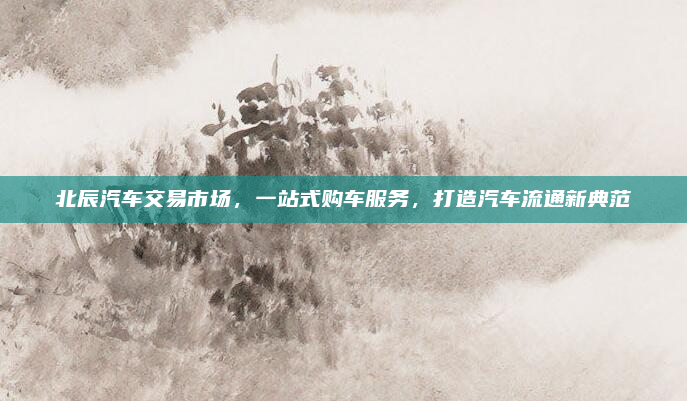 北辰汽车交易市场,一站式购车服务,打造汽车流通新典范