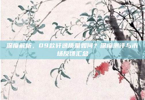深度解析，09款轩逸质量如何？深度测评与市场反馈汇总