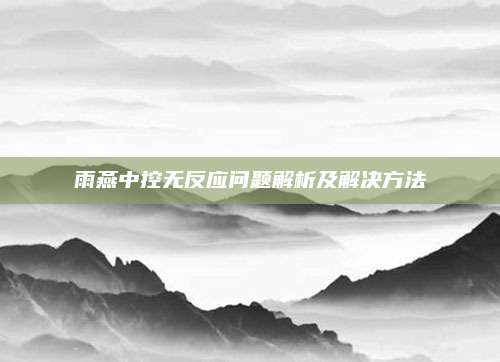 雨燕中控无反应问题解析及解决方法