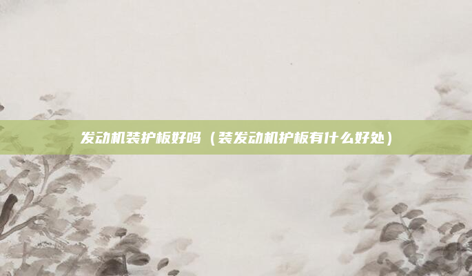 发动机装护板好吗(装发动机护板有什么好处)