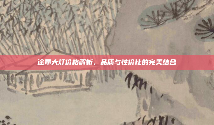 途昂大灯价格解析，品质与性价比的完美结合