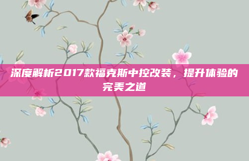深度解析2017款福克斯中控改装,提升体验的完美之道
