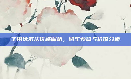丰田沃尔法价格解析,购车预算与价值分析