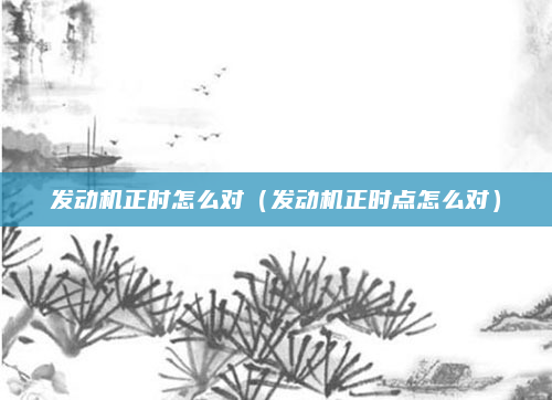 发动机正时怎么对（发动机正时点怎么对）