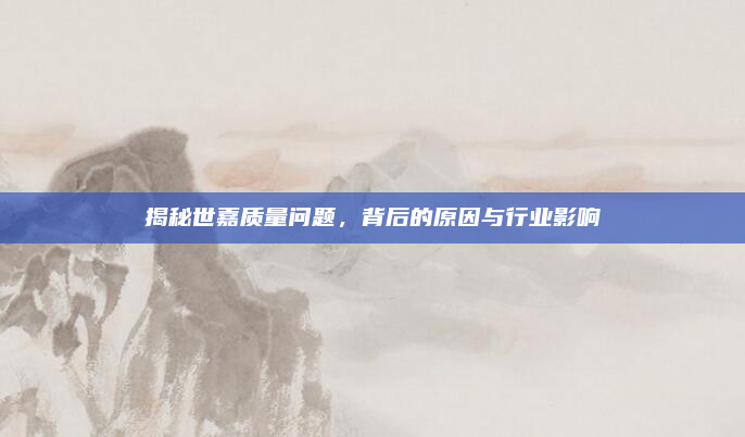 揭秘世嘉质量问题，背后的原因与行业影响