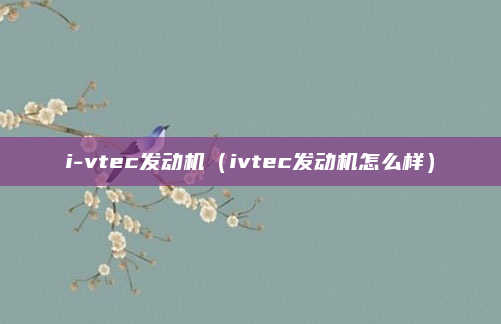 i-vtec发动机(ivtec发动机怎么样)