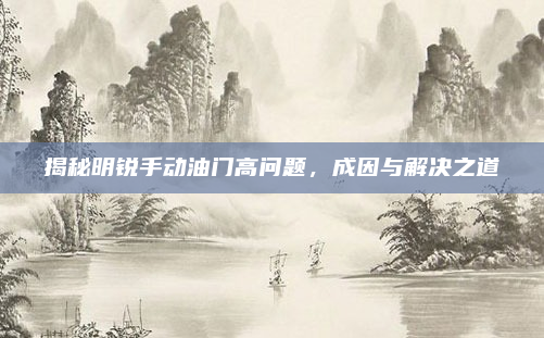 揭秘明锐手动油门高问题,成因与解决之道