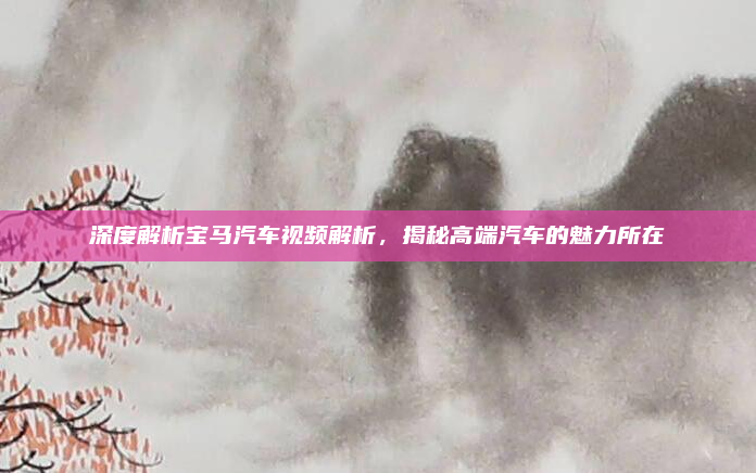 深度解析宝马汽车视频解析，揭秘高端汽车的魅力所在