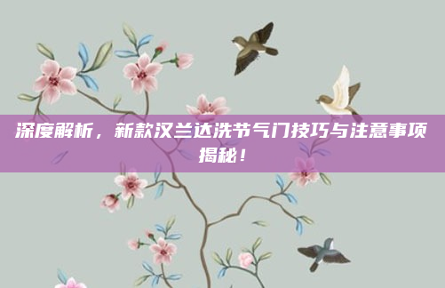 深度解析，新款汉兰达洗节气门技巧与注意事项揭秘！
