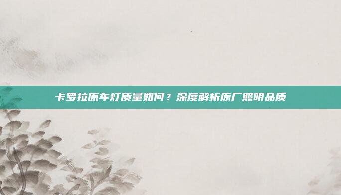 卡罗拉原车灯质量如何？深度解析原厂照明品质
