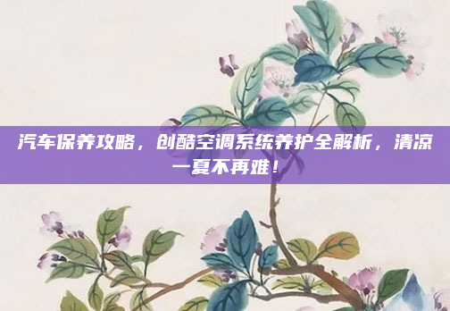 汽车保养攻略,创酷空调系统养护全解析,清凉一夏不再难!