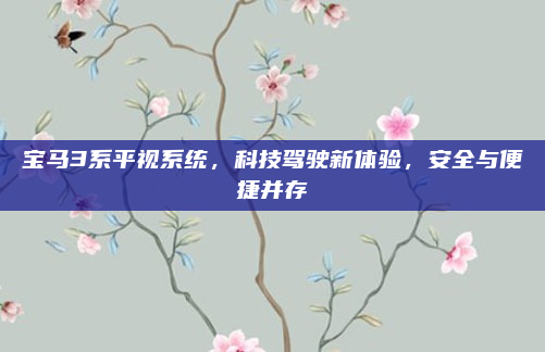 宝马3系平视系统,科技驾驶新体验,安全与便捷并存