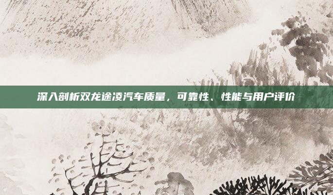 深入剖析双龙途凌汽车质量，可靠性、性能与用户评价