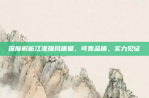深度解析江淮瑞风质量,可靠品质,实力见证