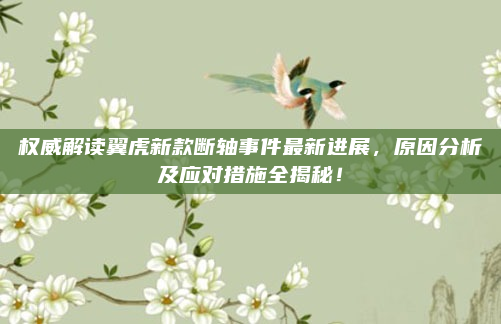 权威解读翼虎新款断轴事件最新进展，原因分析及应对措施全揭秘！