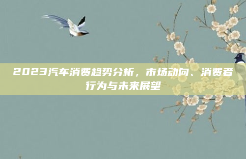 2023汽车消费趋势分析,市场动向、消费者行为与未来展望
