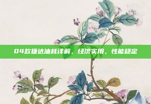 04款捷达油耗详解,经济实用,性能稳定