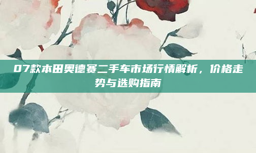 07款本田奥德赛二手车市场行情解析,价格走势与选购指南