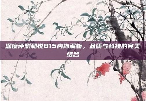 深度评测和悦B15内饰解析,品质与科技的完美结合