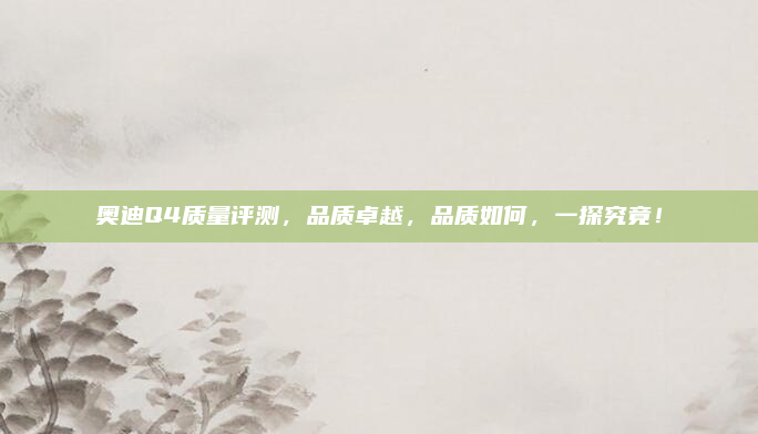 奥迪Q4质量评测，品质卓越，品质如何，一探究竟！