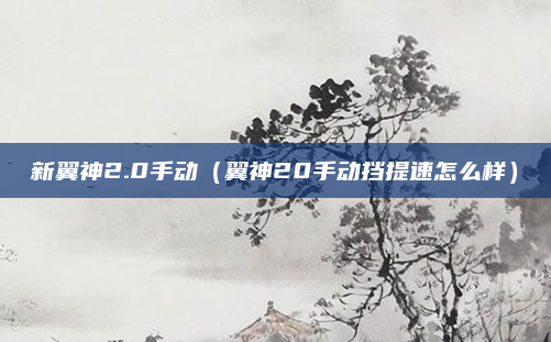 新翼神2.0手动（翼神20手动挡提速怎么样）