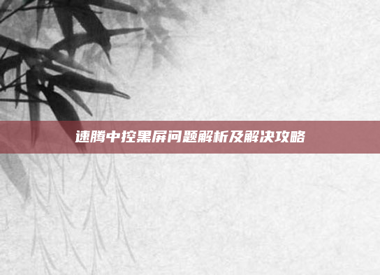 速腾中控黑屏问题解析及解决攻略