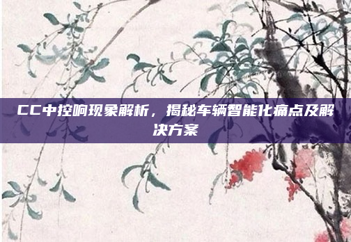 CC中控响现象解析,揭秘车辆智能化痛点及解决方案