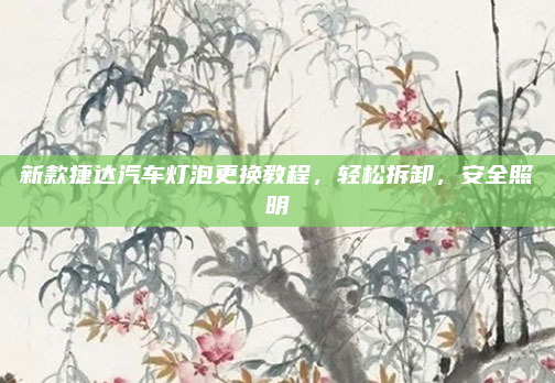 新款捷达汽车灯泡更换教程，轻松拆卸，安全照明