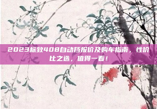 2023标致408自动挡报价及购车指南,性价比之选,值得一看!