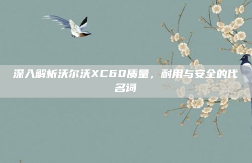 深入解析沃尔沃XC60质量,耐用与安全的代名词