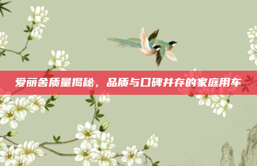 爱丽舍质量揭秘,品质与口碑并存的家庭用车