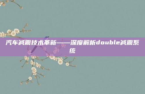 汽车减震技术革新——深度解析double减震系统