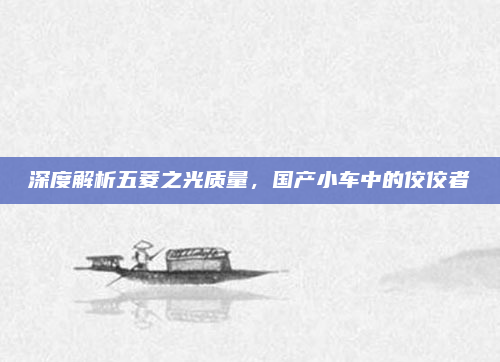 深度解析五菱之光质量,国产小车中的佼佼者