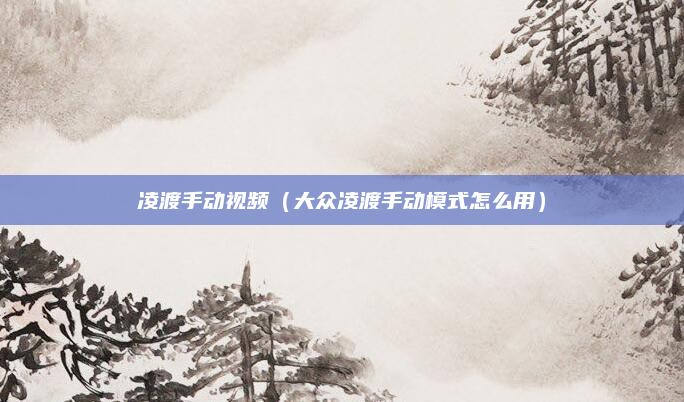 凌渡手动视频（大众凌渡手动模式怎么用）