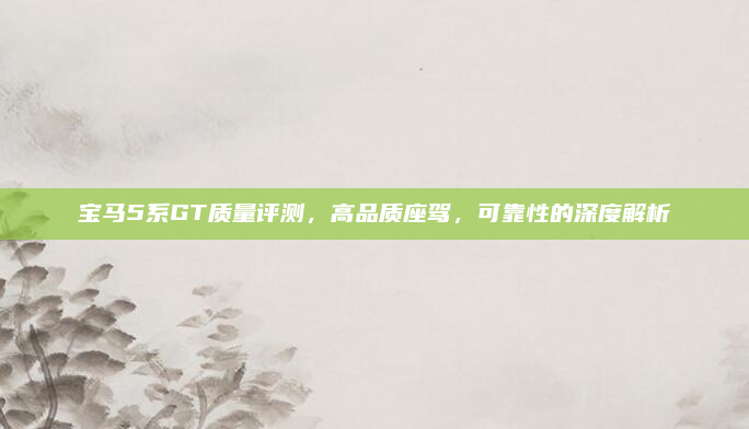 宝马5系GT质量评测，高品质座驾，可靠性的深度解析