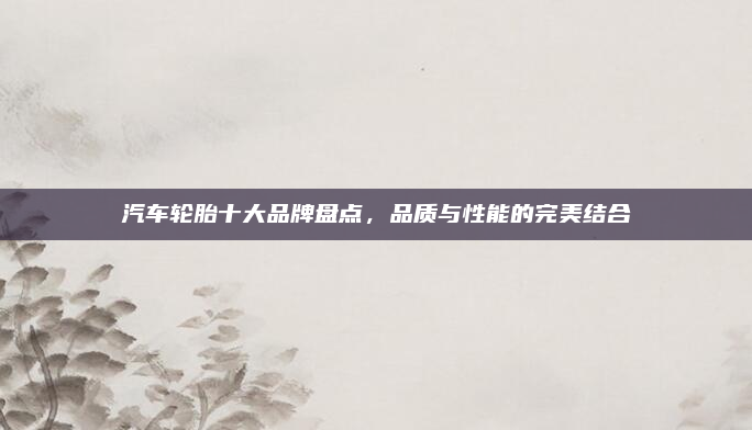 汽车轮胎十大品牌盘点,品质与性能的完美结合